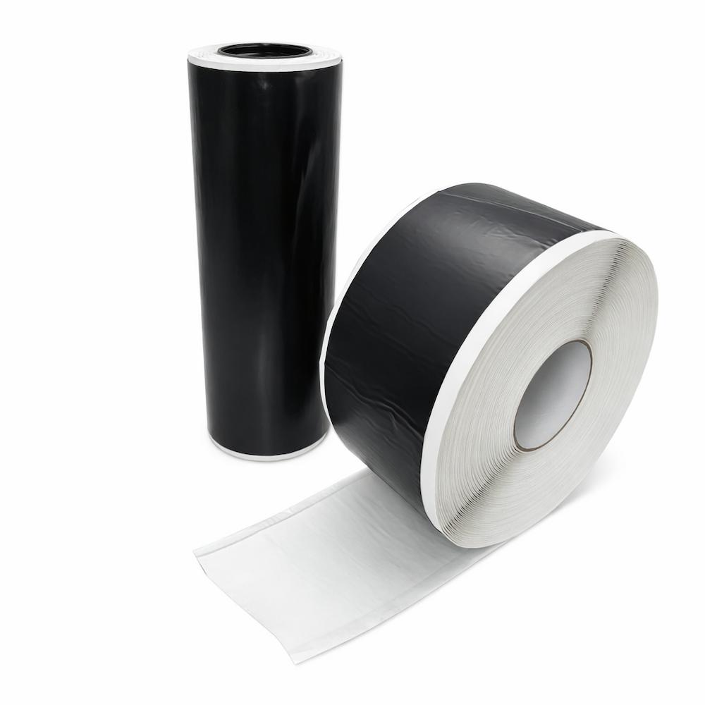 Roll of black RV roof and trim repair tape for underbelly and window seals 4 inch by 50 ft
